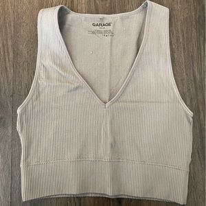 Garage brown Stella seamless plunge tank top
